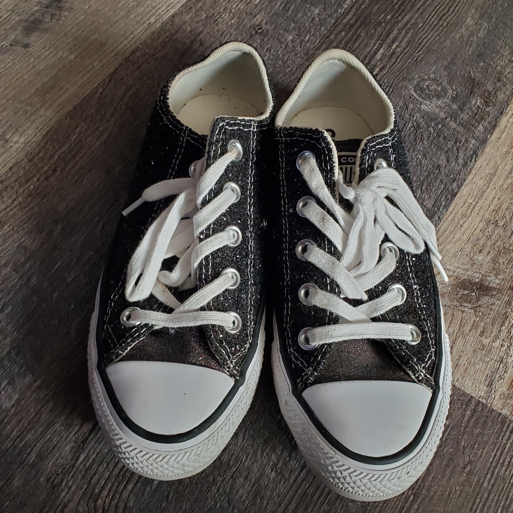 Black glittery converse